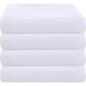 ZPECC king flat sheet four-pack in white top sheet for hotel-style comfort