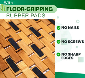 ZPirates bamboo bath mat suitable for outdoor use and camping setups