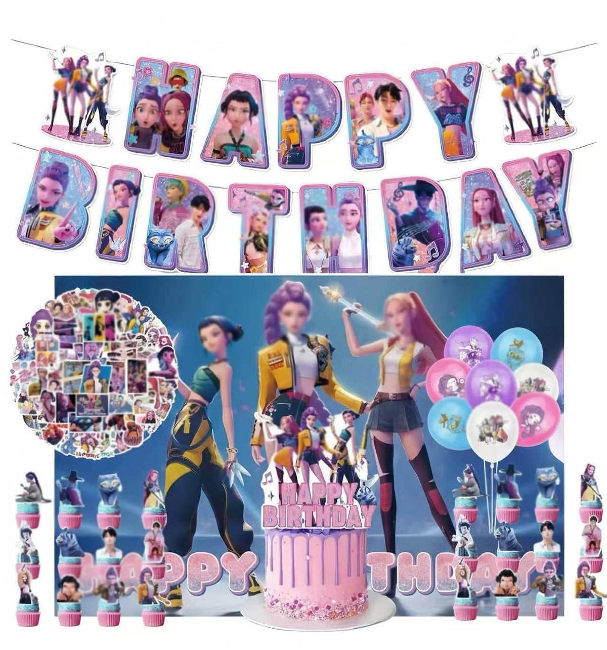 ZQAOFKC birthday banner ready to hang for classroom celebrations.