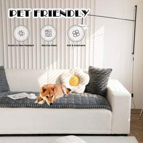 ZQFFB pet couch cover with non-slip backing keeps cushions stable.
