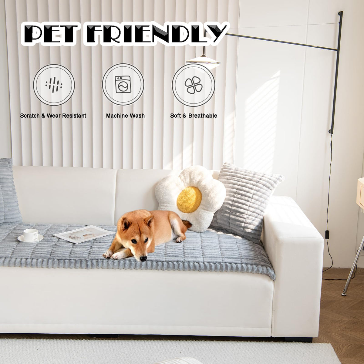 ZQFFB washable dog couch cover is easy to clean after joyful paws and spills.