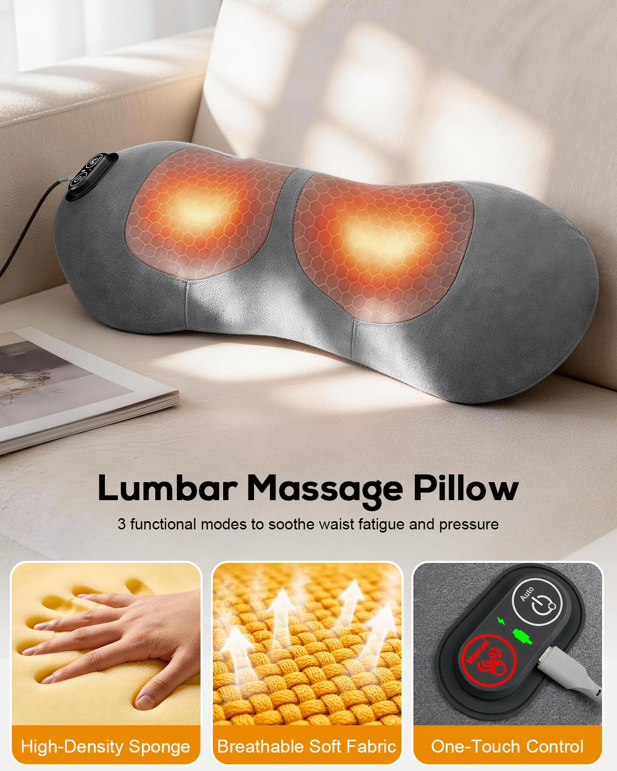 Zrpeo massager with heat feature for relaxation