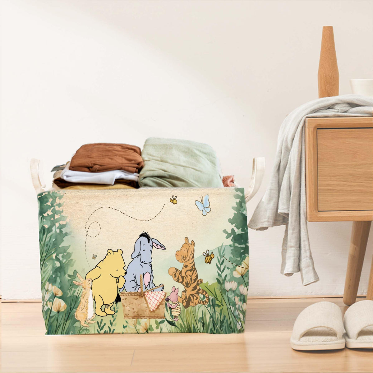 ZsaTuiy Winnie Storage Basket offers large capacity for items and toys.