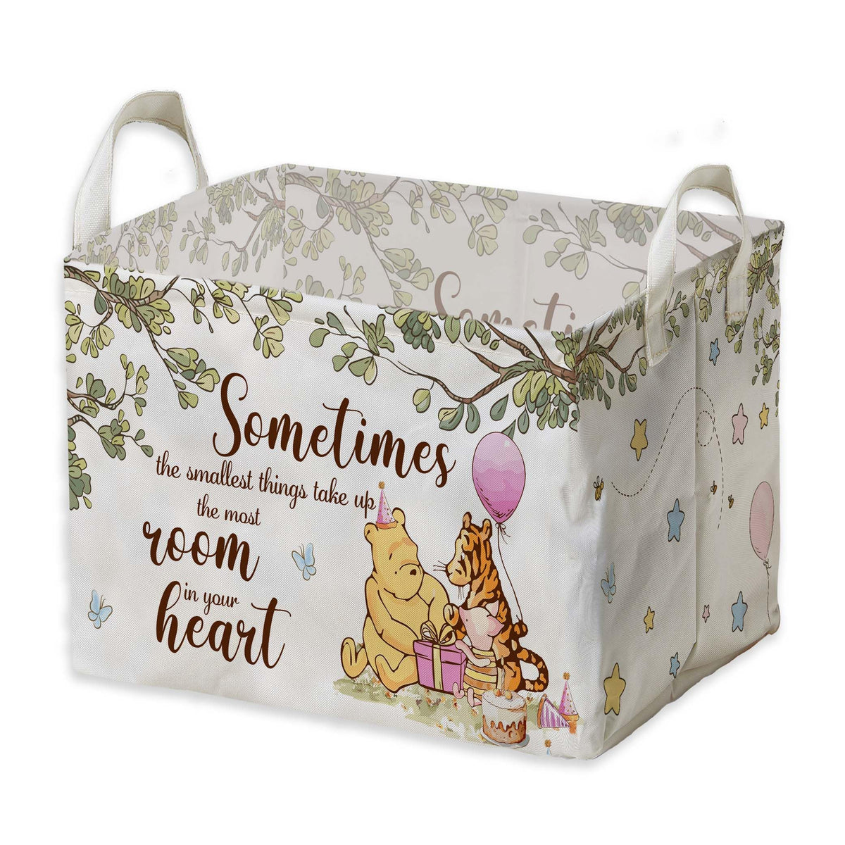 ZsaTuiy Winnie storage basket with waterproof coating for quick cleanup.