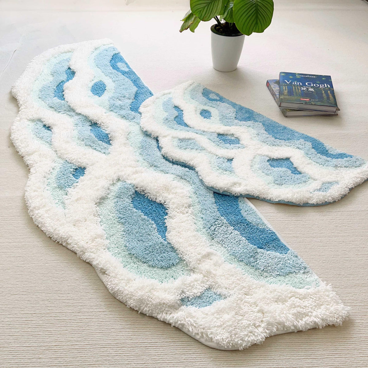 ZSHIFANG anti-slip backing in navy demonstrated for safer footing on wet floors