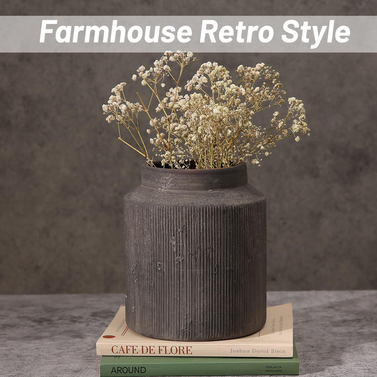 ZSHLXM ceramic vase showcasing a unique mottled surface texture.