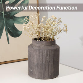 ZSHLXM handmade ceramic vase with subtle rustic finish for display.