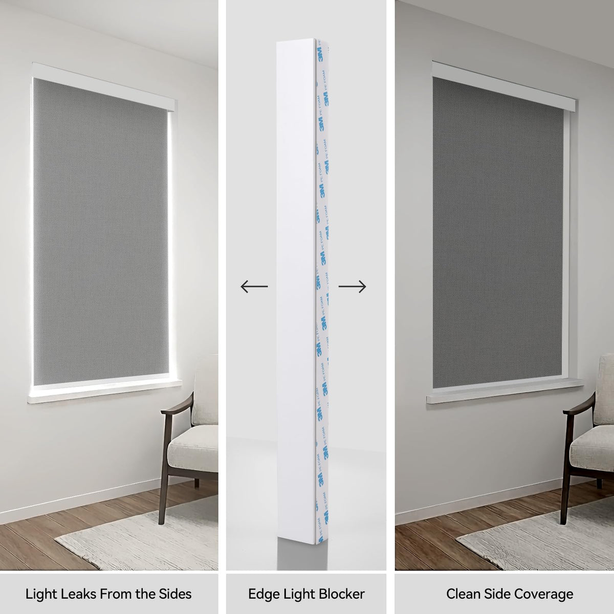 Close-up of ZSTARR adhesive edge showing easy peel and stick installation.
