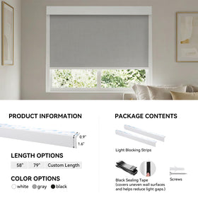 Easy apply ZSTARR side track trimmed to fit blinds.