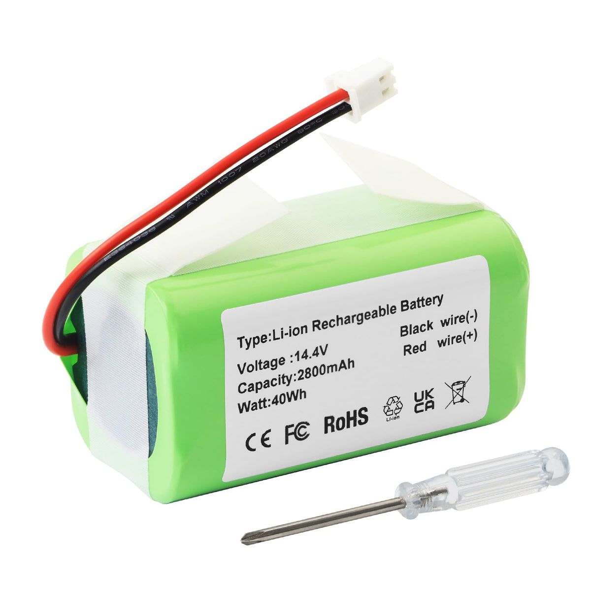 ZTHY RVBAT85004 battery pack, angled view for extended cleaning sessions