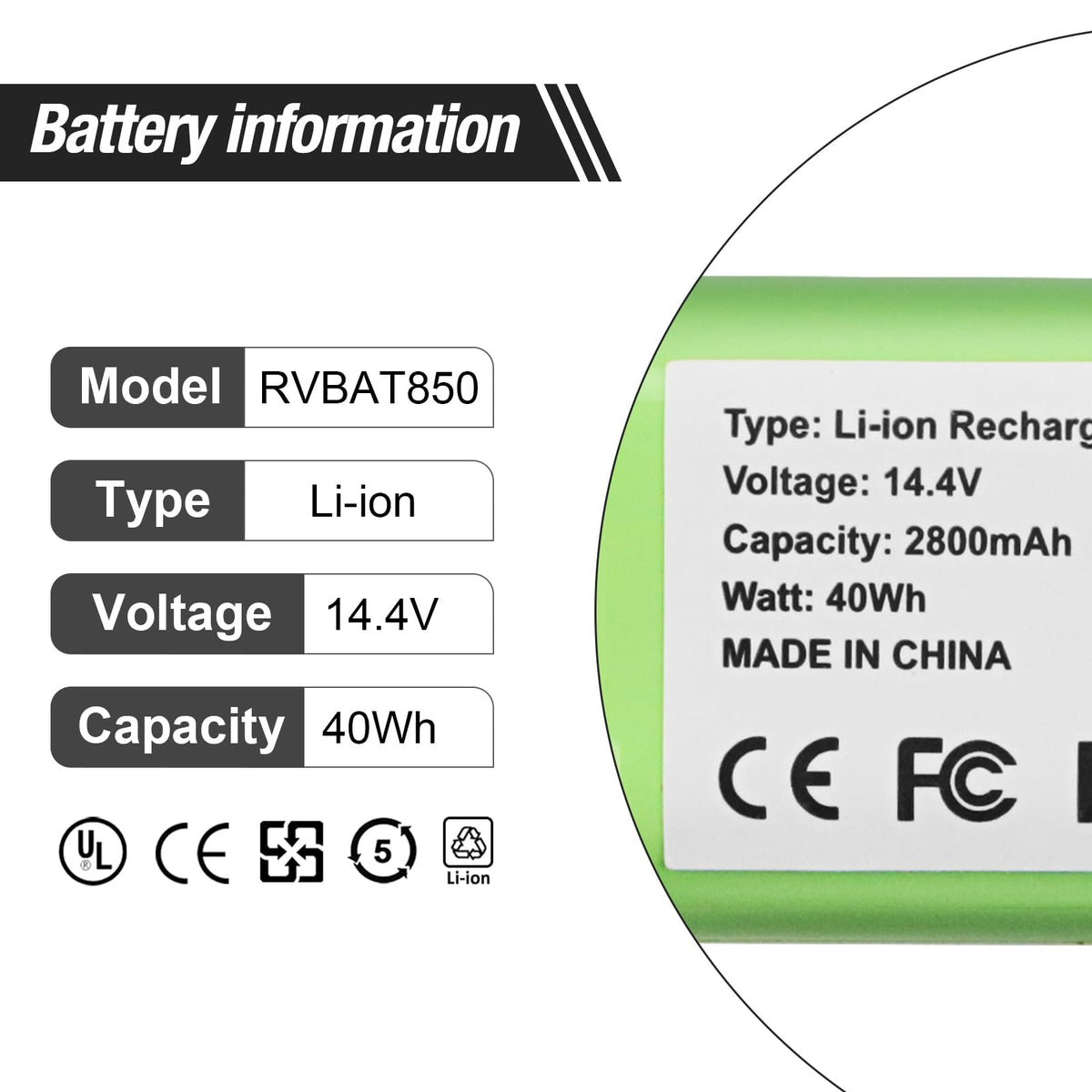 Close-up of ZTHY RVBAT85004 connector for easy replacement
