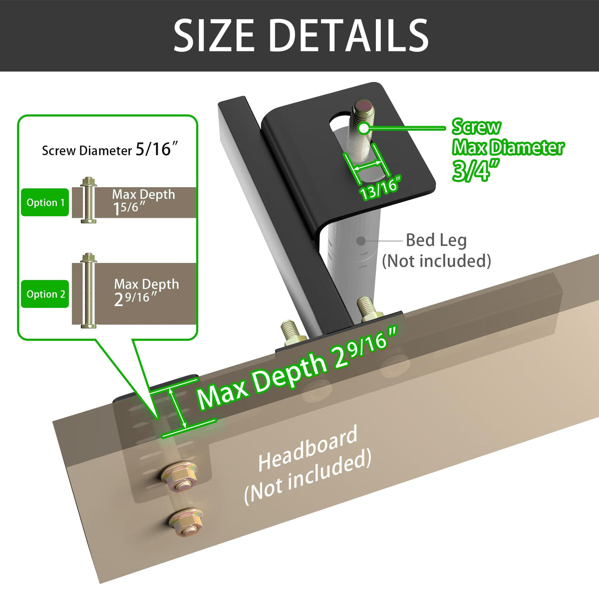 ZUAGCO welded steel design keeps headboard attachment secure.