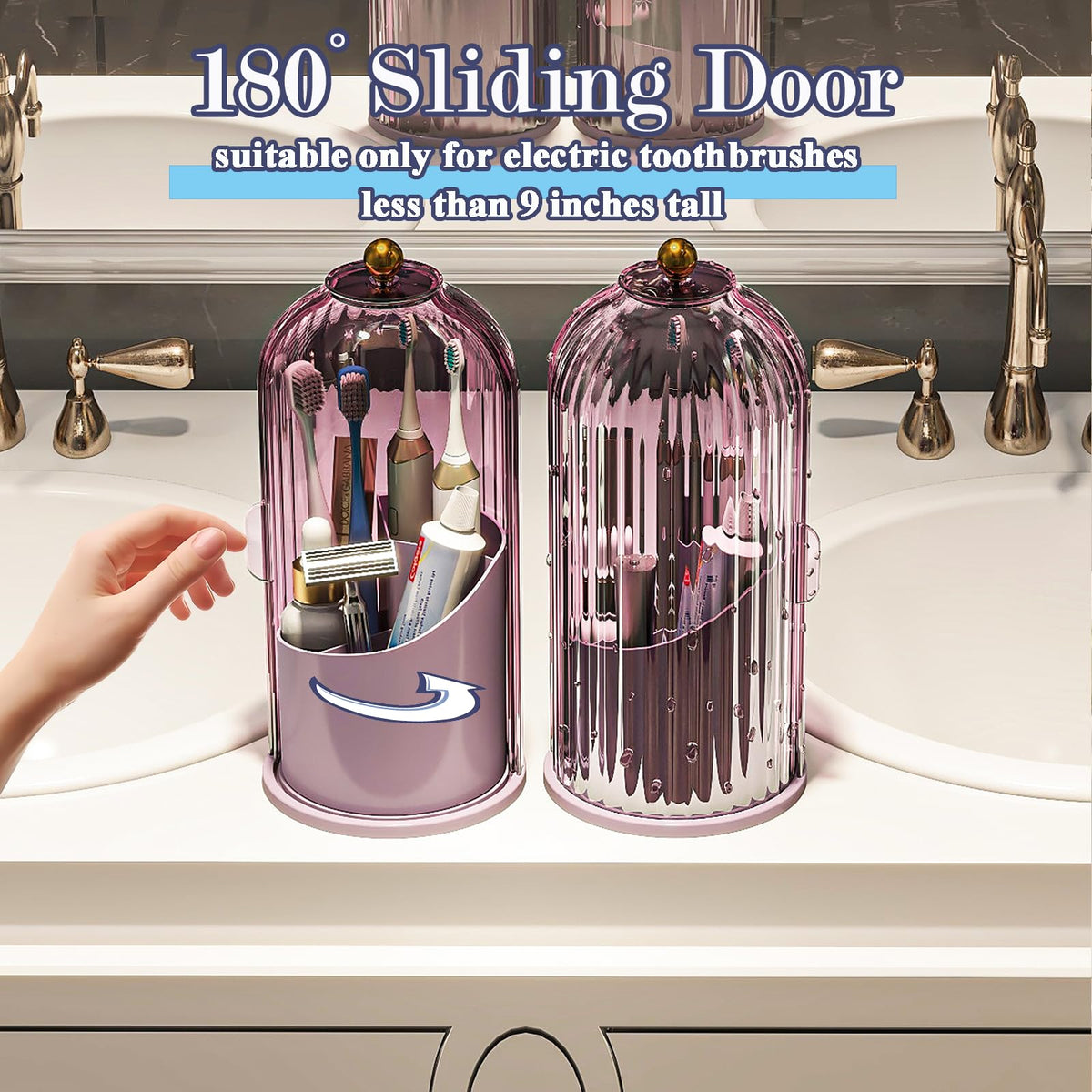 Zufudo 360 swivel base makes toothbrushes easy to reach from any angle.