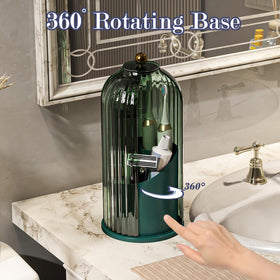 Zufudo all-green 360 swivel base allows easy access to stored items from any angle.