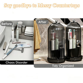 Zufudo toothbrush holder on the bathroom counter helps organize essentials