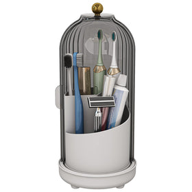 Zufudo toothbrush holder showing drainage holes and three slots for quick drying.