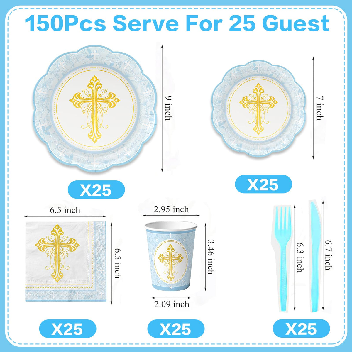 ZUIDAWU god bless dinnerware set designed for quick ceremony setup and cleanup
