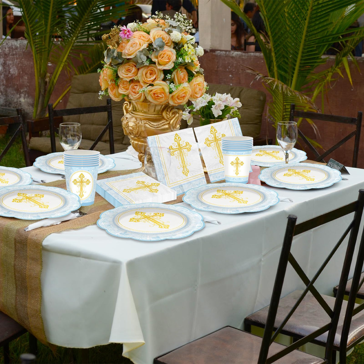 ZUIDAWU white baptism paper napkins highlighting elegant religious decor
