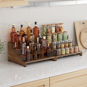 ZUJJAFY 4-tier Cologne shelf setup demonstrates space-saving vertical organization.