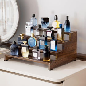 ZUJJAFY wooden Cologne display riser grain detail highlights natural texture.