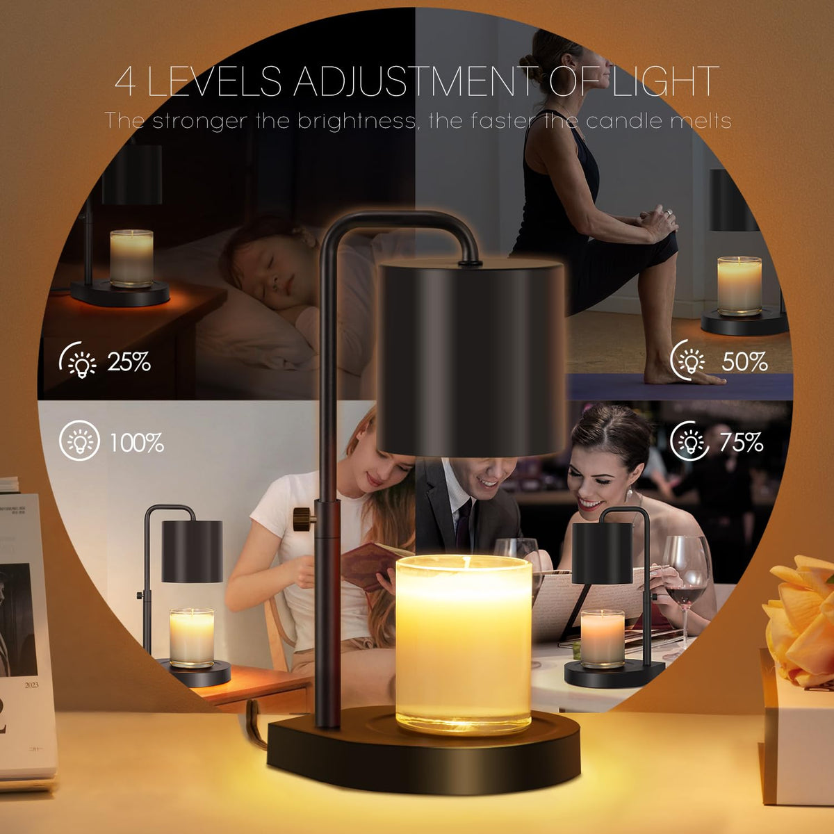 zukakii candle warmer lamp timer function enables scheduled fragrance moments
