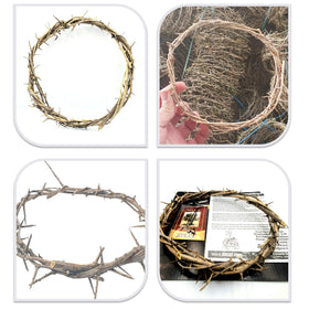 Zuluf prayer corner display with crown of thorns beside a cross.