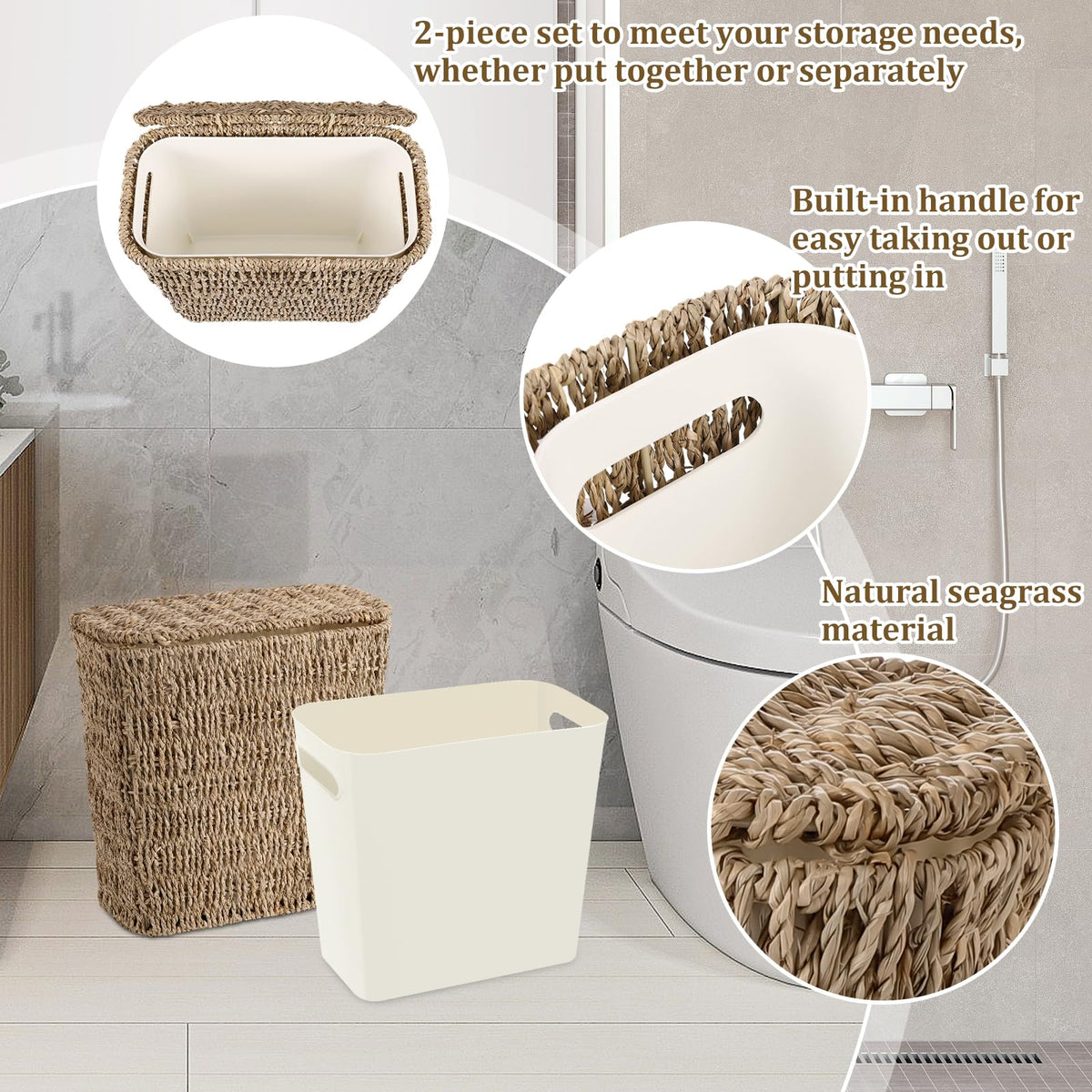 ZUNKNOD 2.5-gallon capacity fits daily waste efficiently.