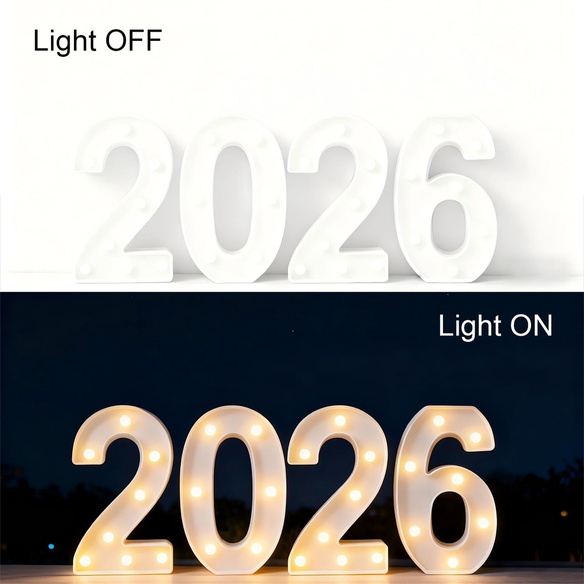 ZUOKEMY LED marquee 2026 sign tabletop display ready for celebrations