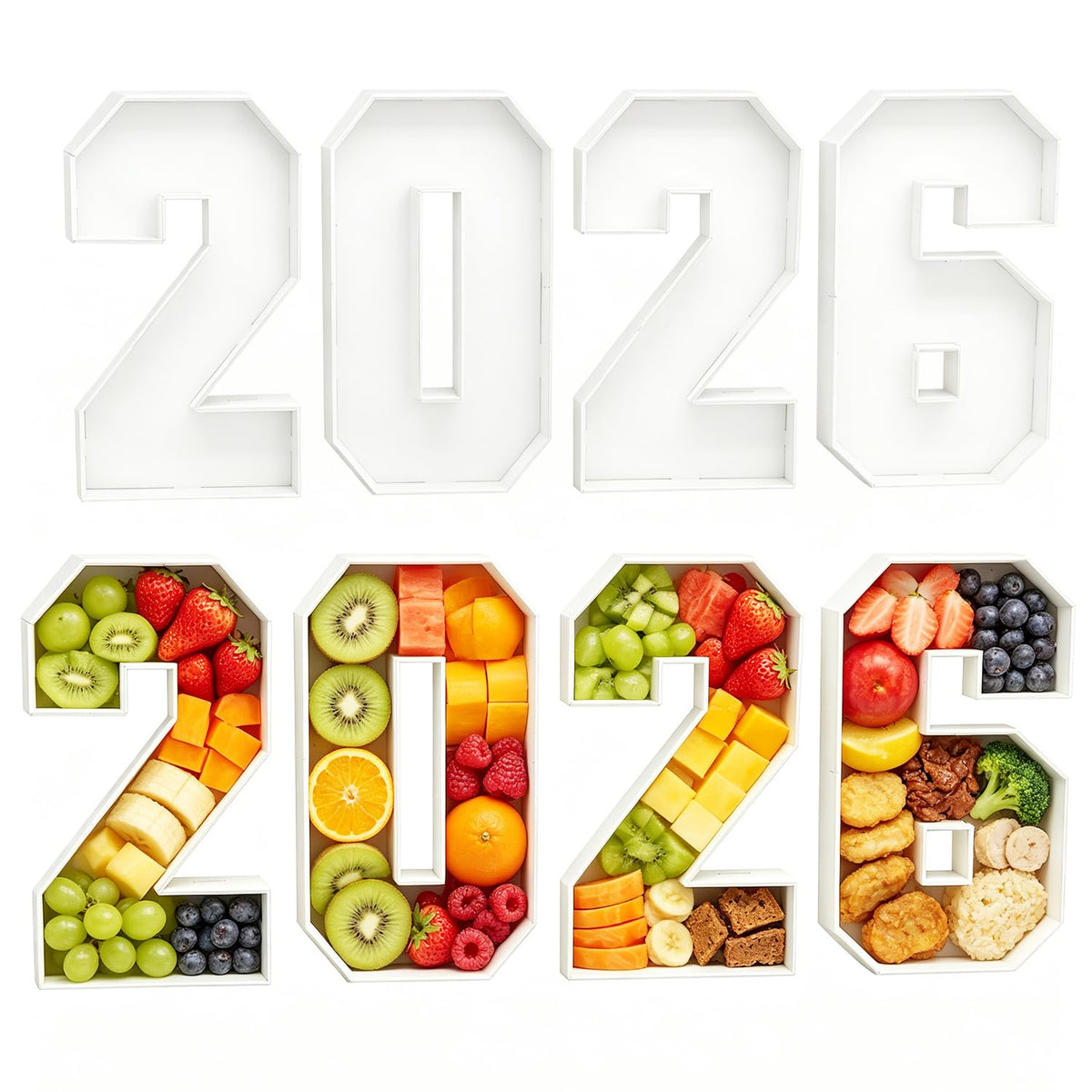 ZUOVAOV 2026 number trays left view for a sturdy, stylish graduation centerpiece.