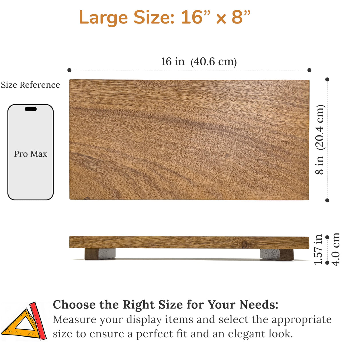 Zurklulu acacia wood riser 16in used in kitchen display for organized space