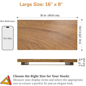 Zurklulu acacia wood riser 16in used in kitchen display for organized space