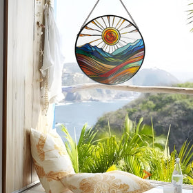 Hand-painted round glass detail by ZUSANG.