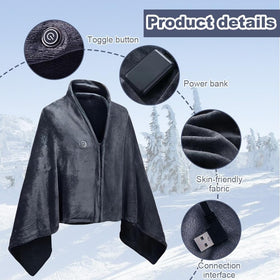 ZUSKYZU durable heated shawl with velvet finish for everyday warmth.