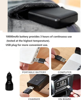 ZUSKYZU cordless shawl with USB extension for flexible charging.