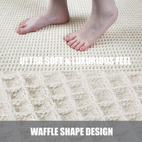 ZVFFDG waffle bath mat soft fibers offer cushioned comfort and warmth.