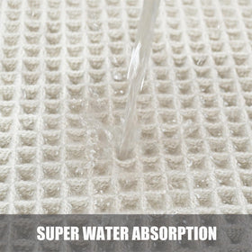 ZVFFDG waffle bath mat non-slip back keeps feet stable on smooth shower floors.