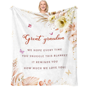 Zvzmzy Great Grandma Gifts blanket on a bed offering warm, comforting moments.