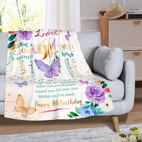 ZWERIVP butterfly and flower pattern blanket detail for elegance