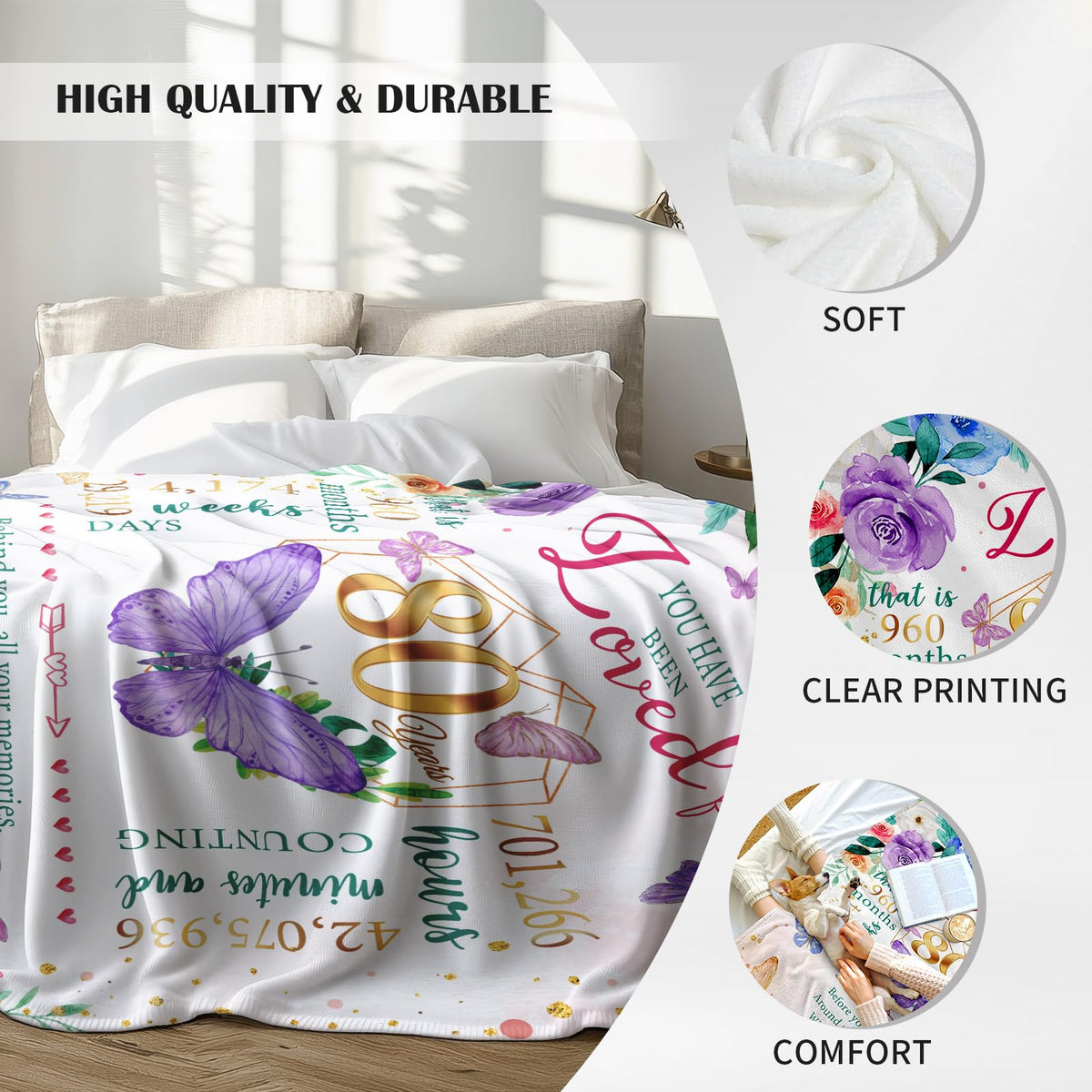 ZWERIVP butterfly-flower design adds decorative charm to living spaces.