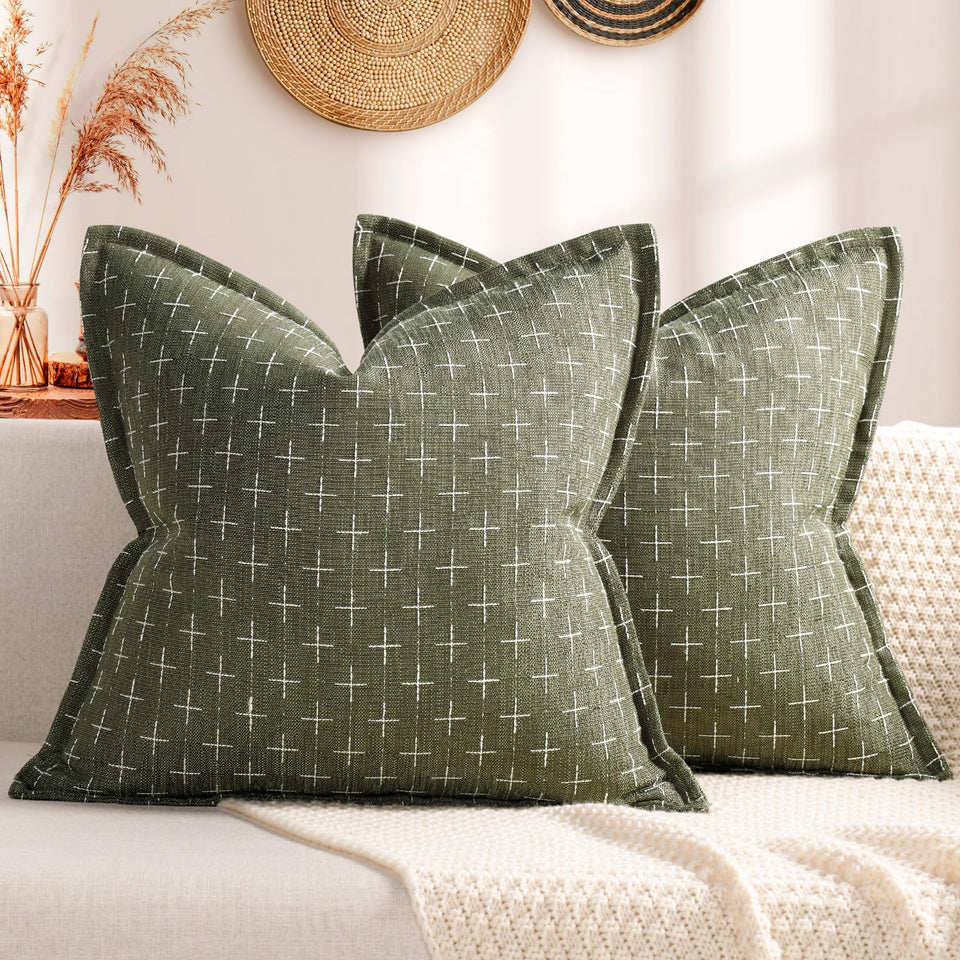 ZWJD pillow cover flange edge 20x20 adds refined texture to sofa decor