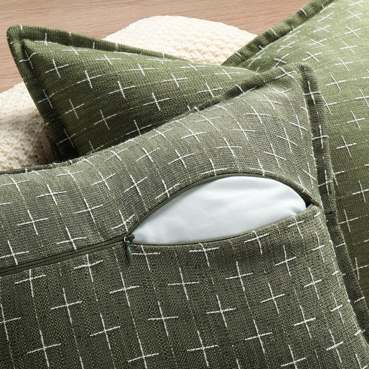 ZWJD pillow cover set of 2 20x20 for quick living room styling