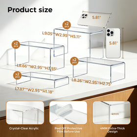 ZXQIRAX display risers layered setup enhances cosmetics visibility with clear multi-level design