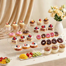 ZXQIRAX acrylic risers 8-66in multi-tier arrangement highlights products on shelves