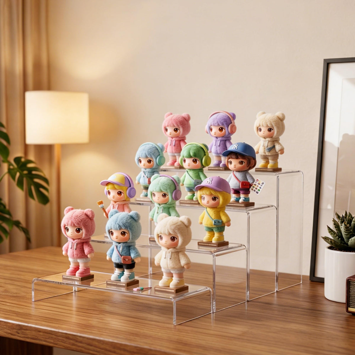 ZXQIRAX display risers retail-ready setup helps organize collectibles neatly