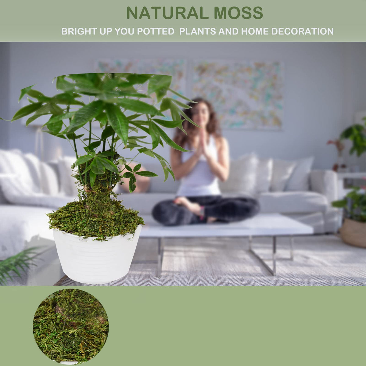 ZYAPA fake moss wreath texture: realistic foliage for decorative crafts.