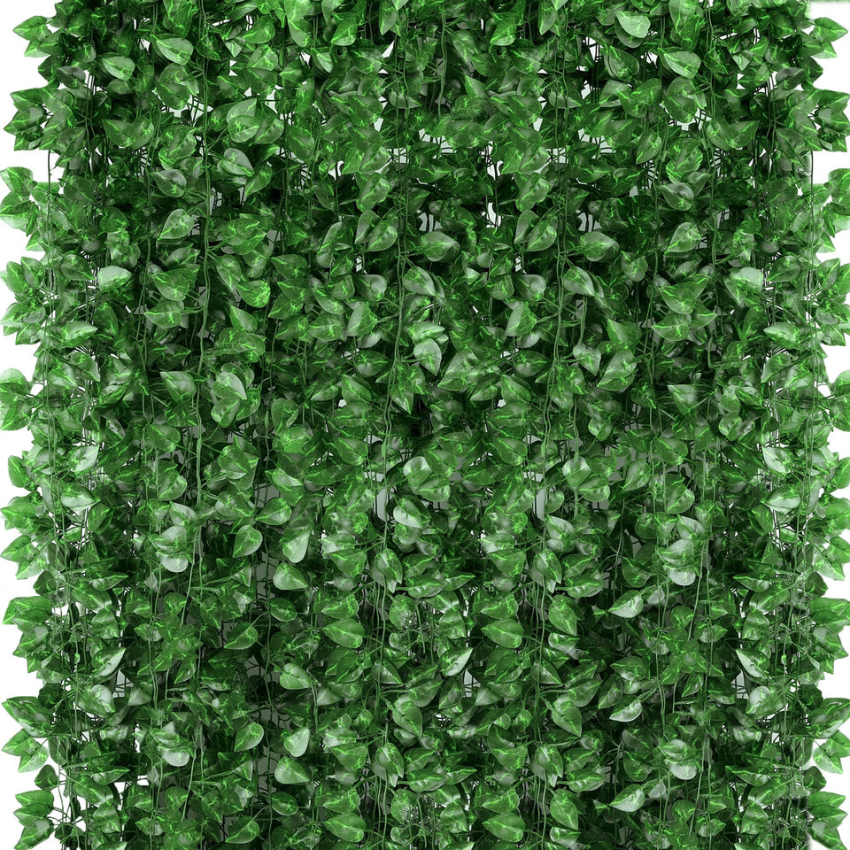 ZYIGYI ivy leaf garland close-up with realistic leaves and durable color