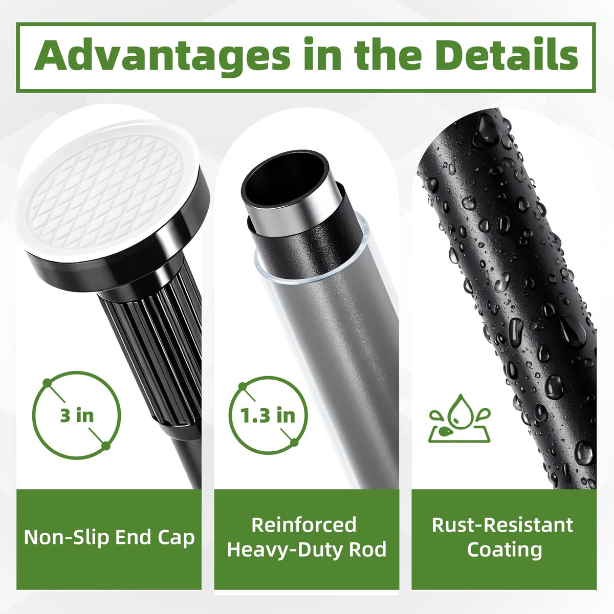 ZYKORT heavy-duty rod supports up to 55 lbs without bending