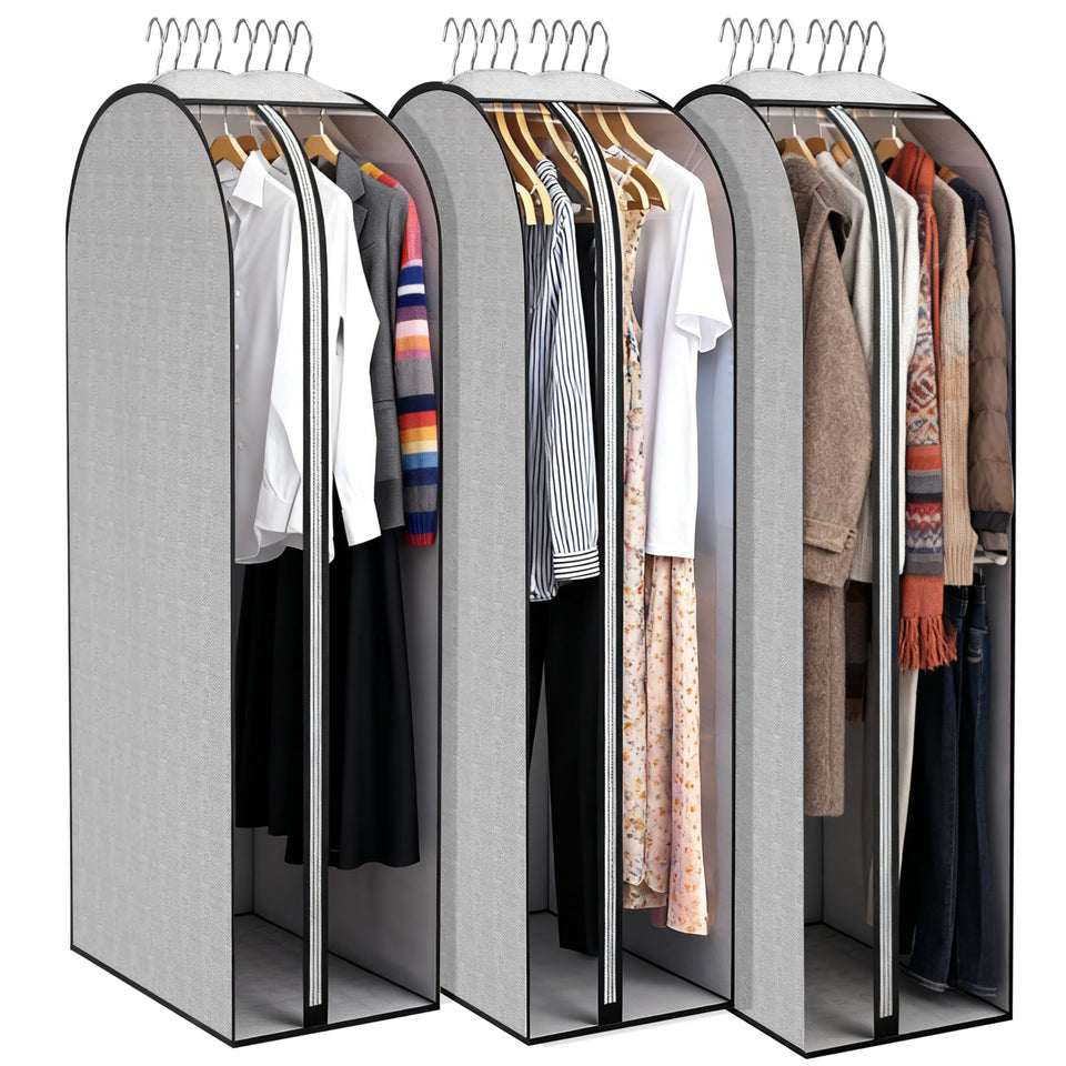 ZYKOYA 40-inch gusseted garment bag for dresses and suits—breathable dust protection