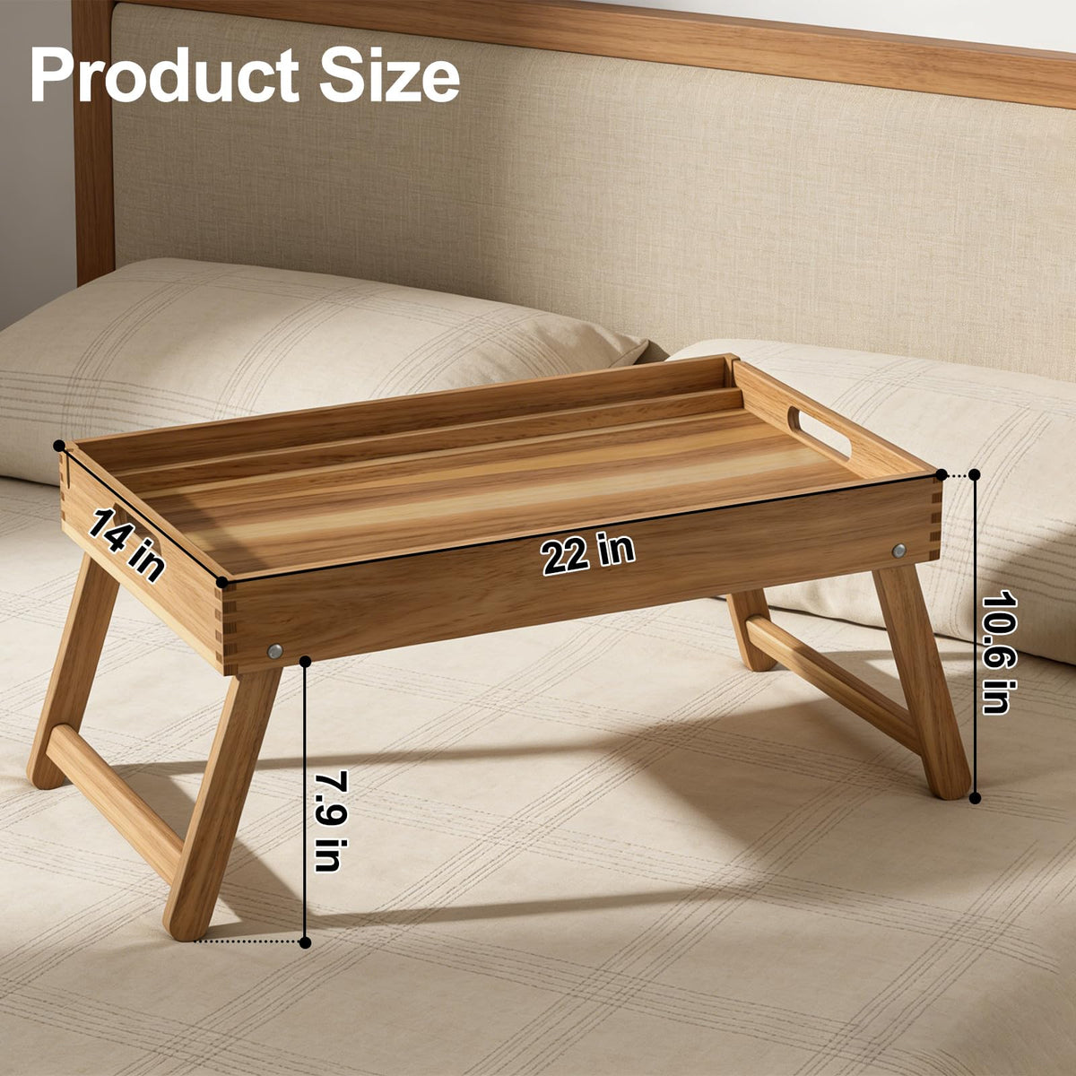 Zyraflux foldable legs design makes the tray easy to store and move.