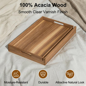 Zyraflux acacia wood with reinforced corners for stability and durability.